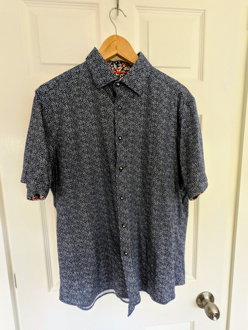 Daniel Hechter Paris Men's Short Sleeve Dress Shirt Size Large